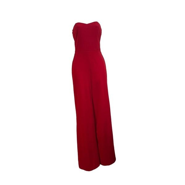 Lulus Women's Chic strapless Red Jumpsuit Size M