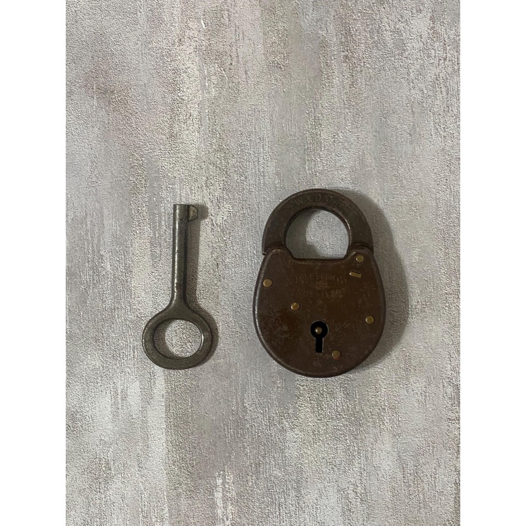 Fort Worth & Denver City Railway Antique Padlock and Key Eagle Lock Co.