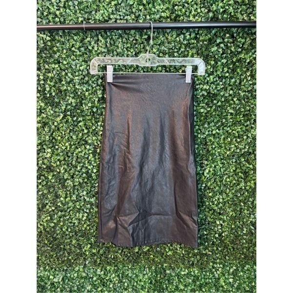 Commando Black High Rise Pencil Skirt Faux Leather Sz Small