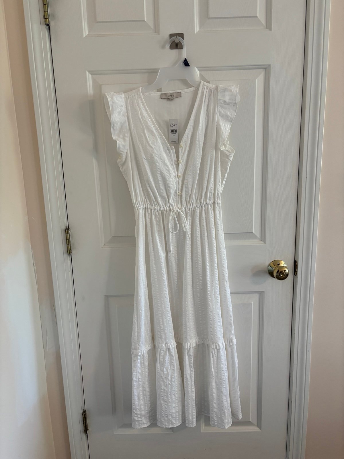 Brand New White Loft Midi Dress