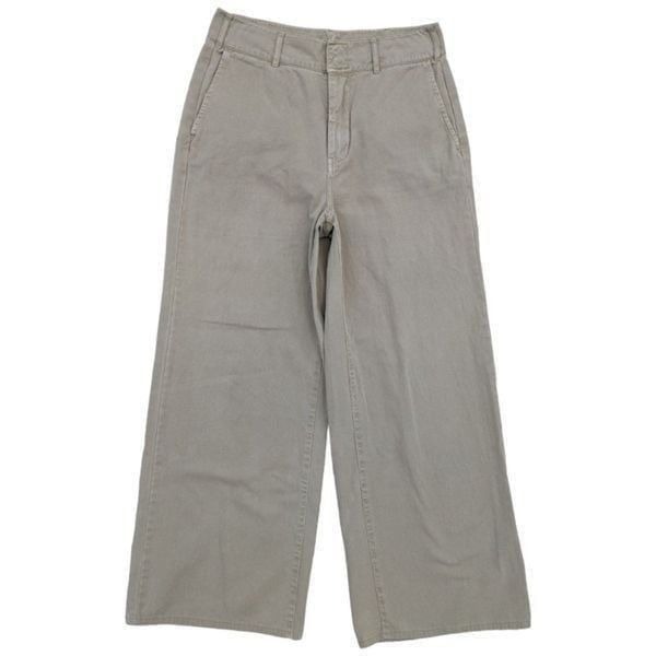 Good American Good Skate Cotton Wide Leg Postal Khaki 003 Trouser 4/27 GSKP531