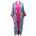 Vintage Victoria's Secret Gold Label Metallic Watercolor Floral Pink Satin Robe