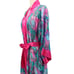 Vintage Victoria's Secret Gold Label Metallic Watercolor Floral Pink Satin Robe