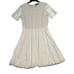 Piazza Sempione Ivory Textured Knit Bodice Flared Dress Made In Italy Size 48