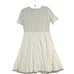 Piazza Sempione Ivory Textured Knit Bodice Flared Dress Made In Italy Size 48