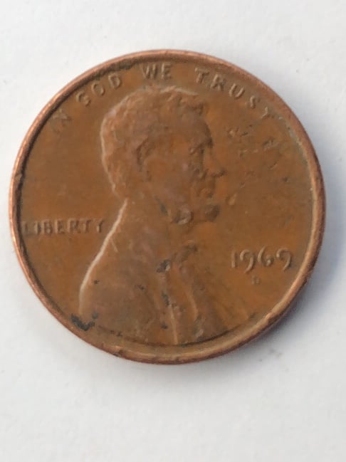1969 D Lincoln cent floating roof die cuds
