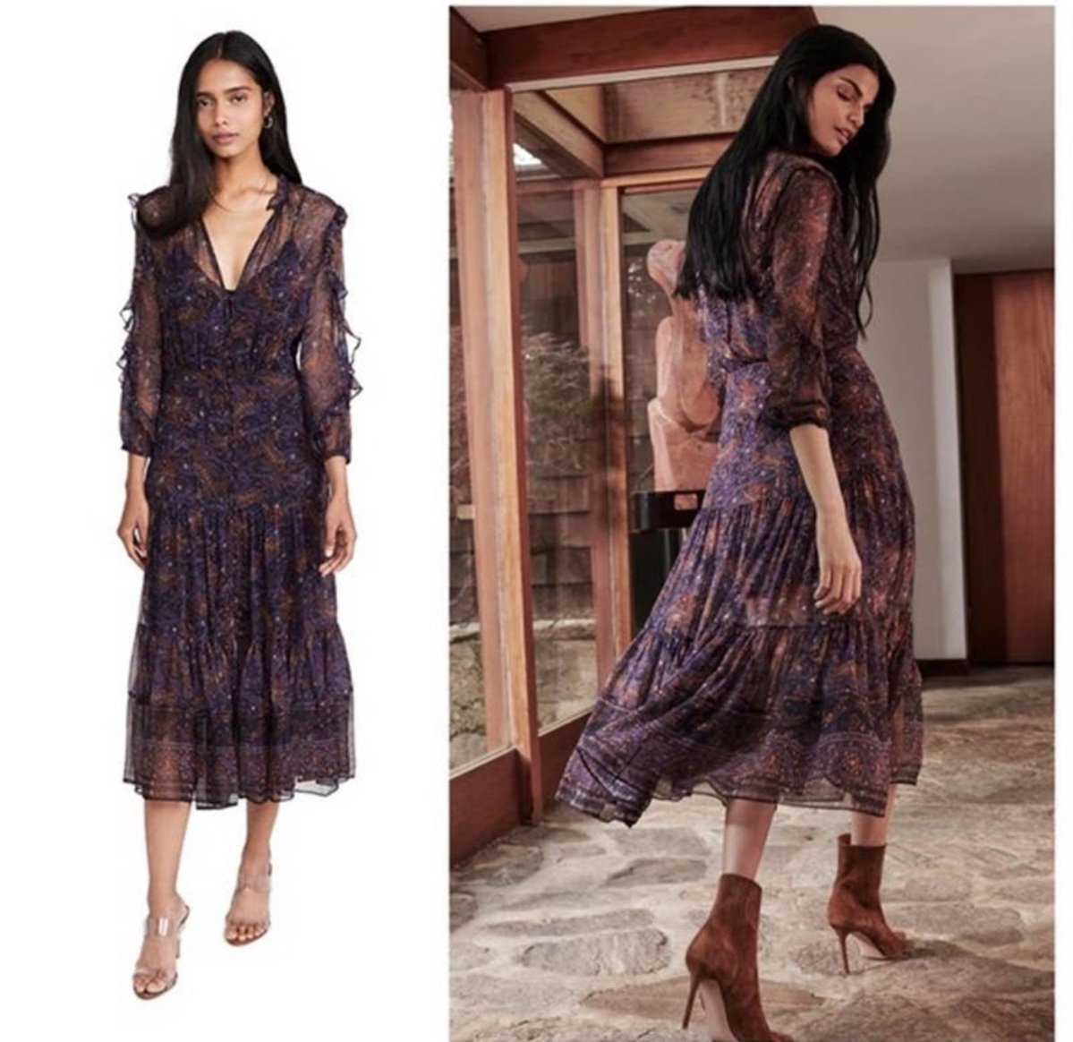 Half-Price Sale - VERONICA BEARD Sabina Silk Midi Dress Sz 6 - Closeout:£154[hoWomen_2155418ua]