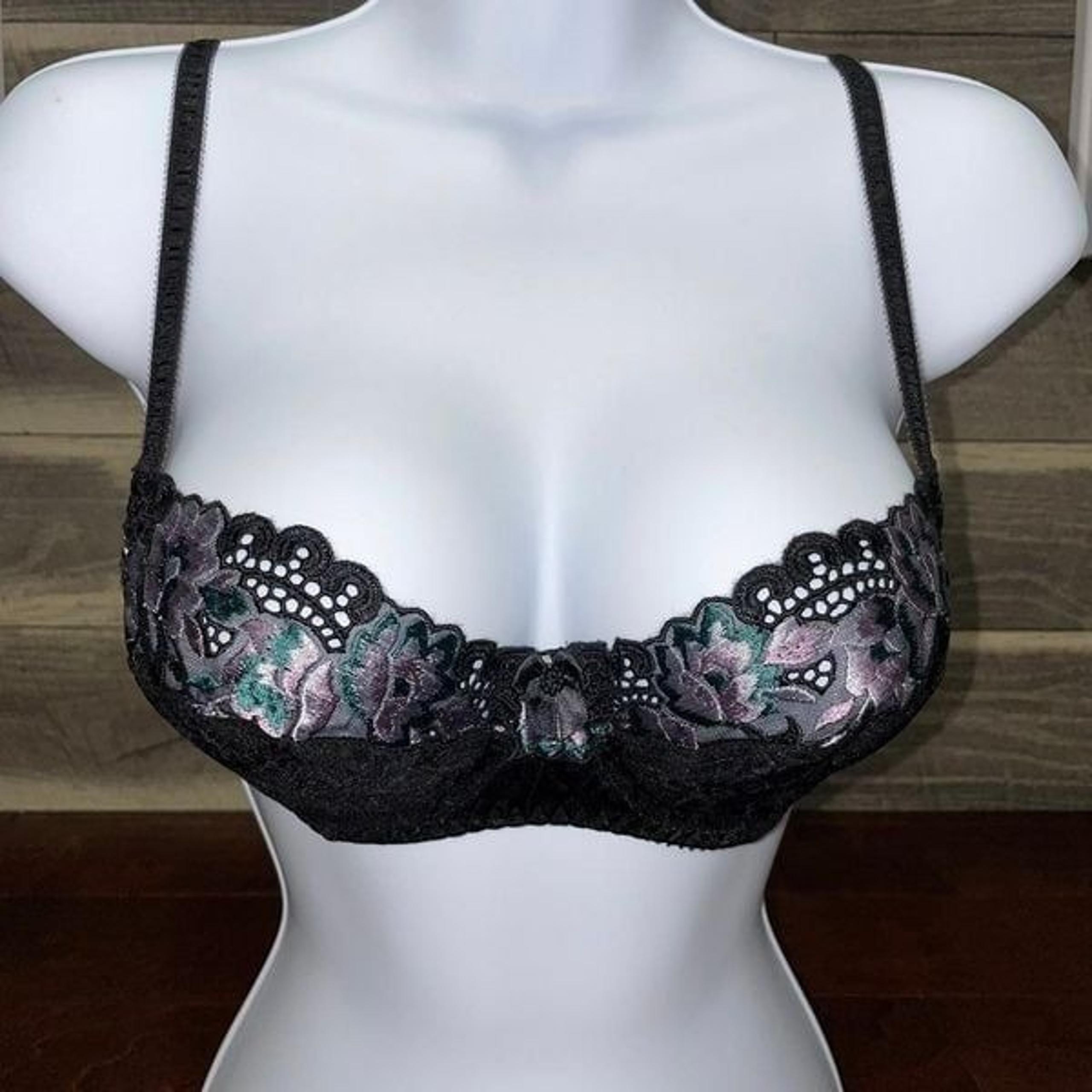 Gossard Black Lace Floral Bra Size 34B
