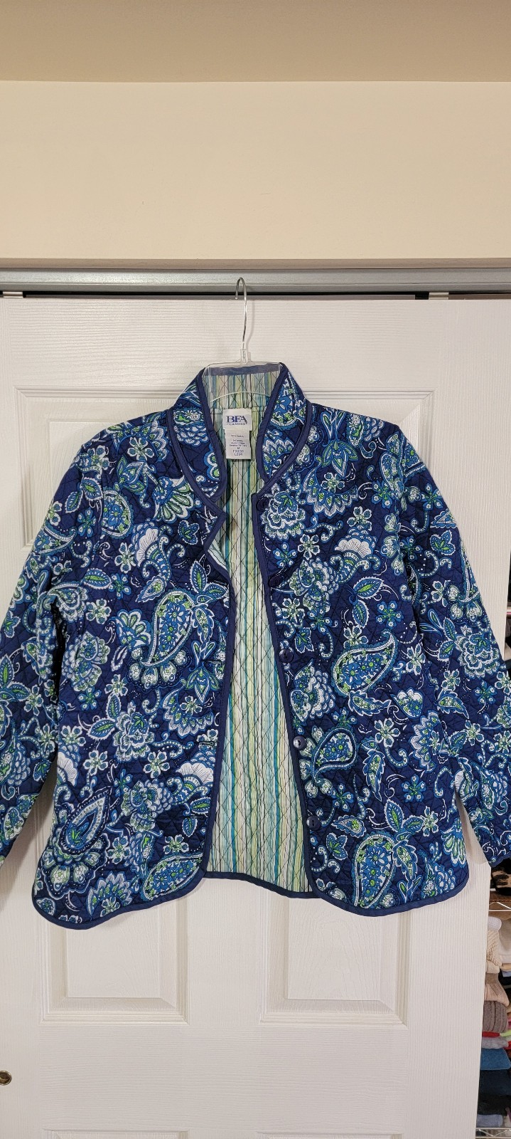 Womens Quilted Reversible Spring Jacket, Size Medium