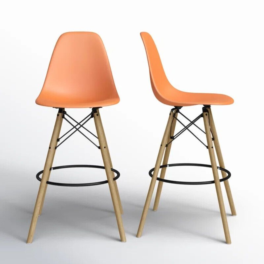 AllModern Jordan Bar & Counter Stool (Set of 2) ORANGE
