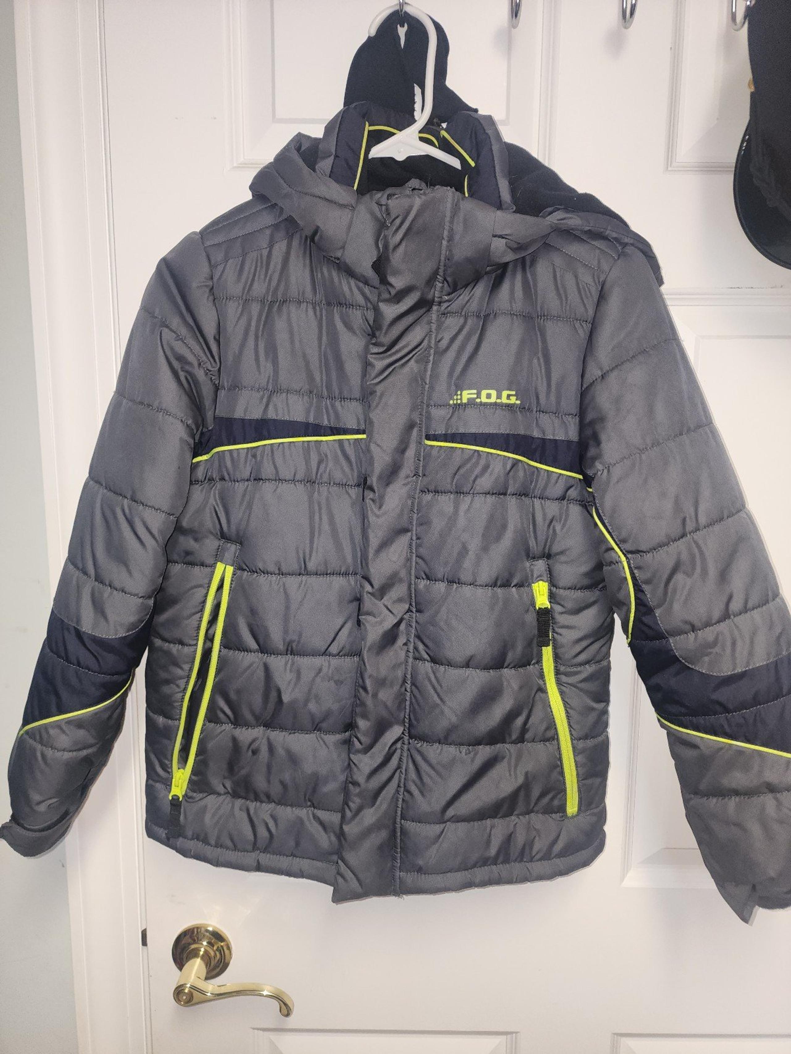 Boys London Fog Grey Coat Jacket Sz 10/12