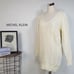 Brand new MICHEL KLEIN cable V-neck knit tunic 38 Ivory