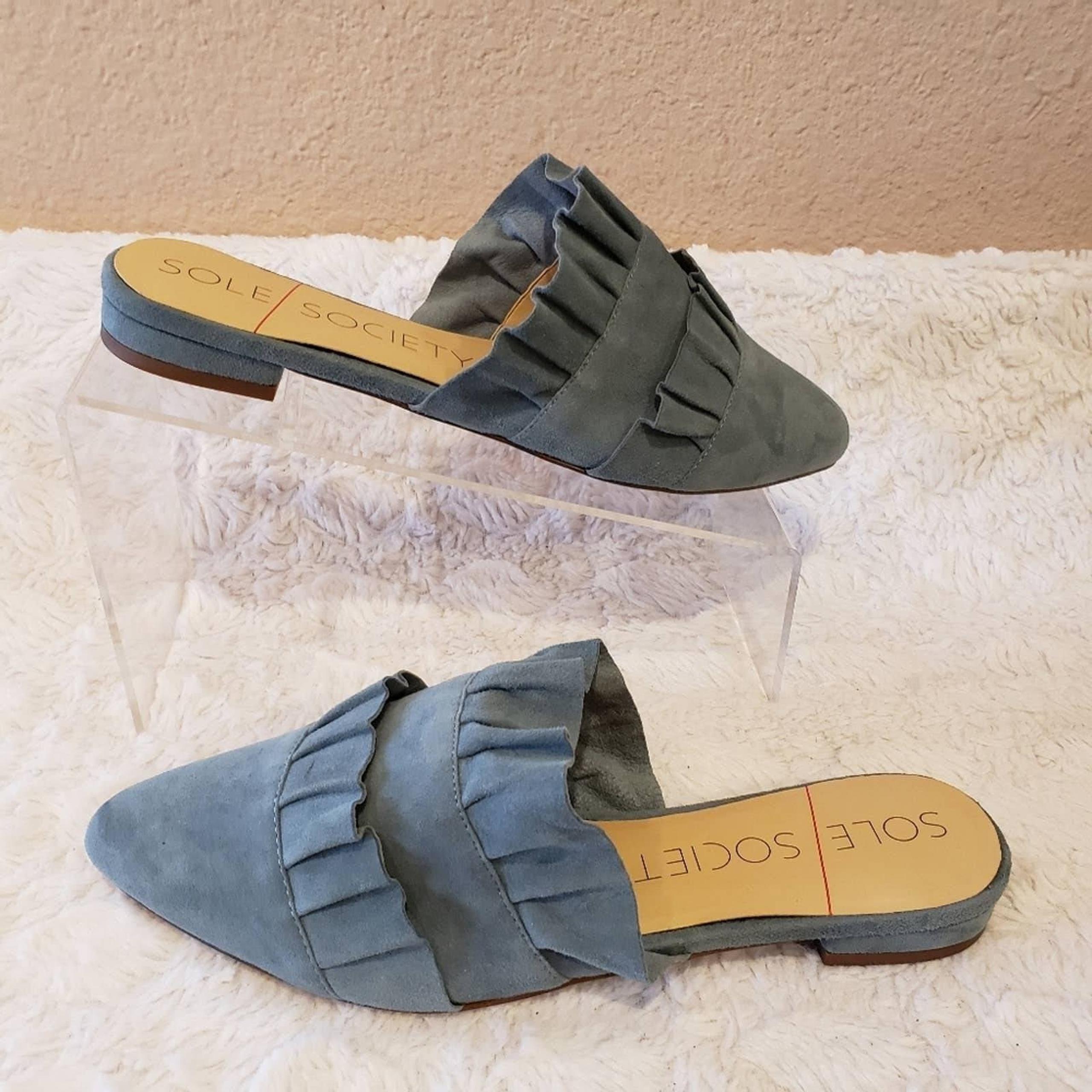 Sole Society Pollina Ruffled Mules NWOB