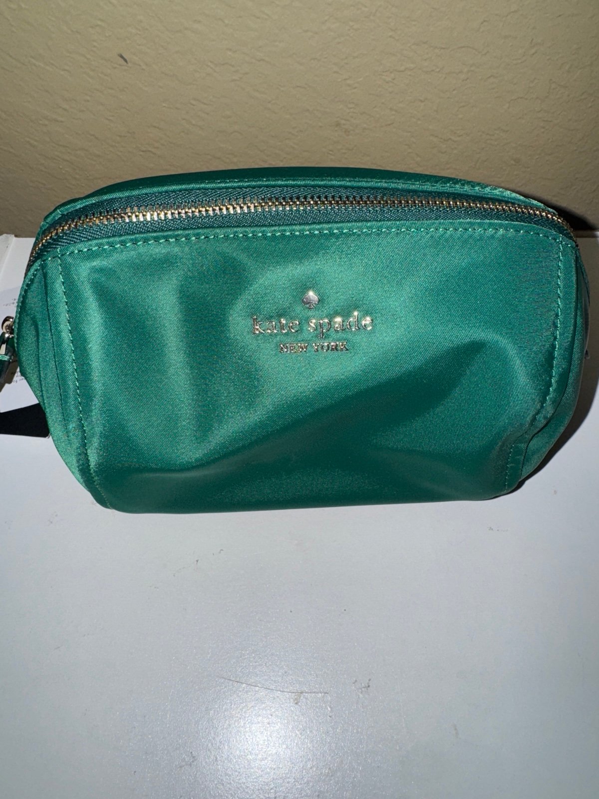 Kate Spade Chelsea Deep Jade Cosmetic Bag 6x6x3