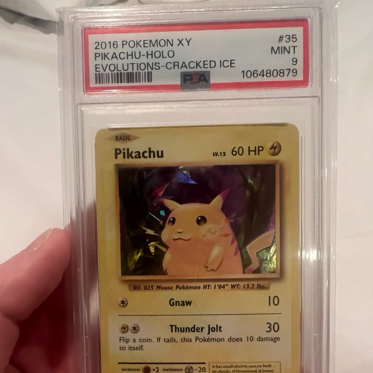 Pikachu PSA 9 cracked ice xy evolutions