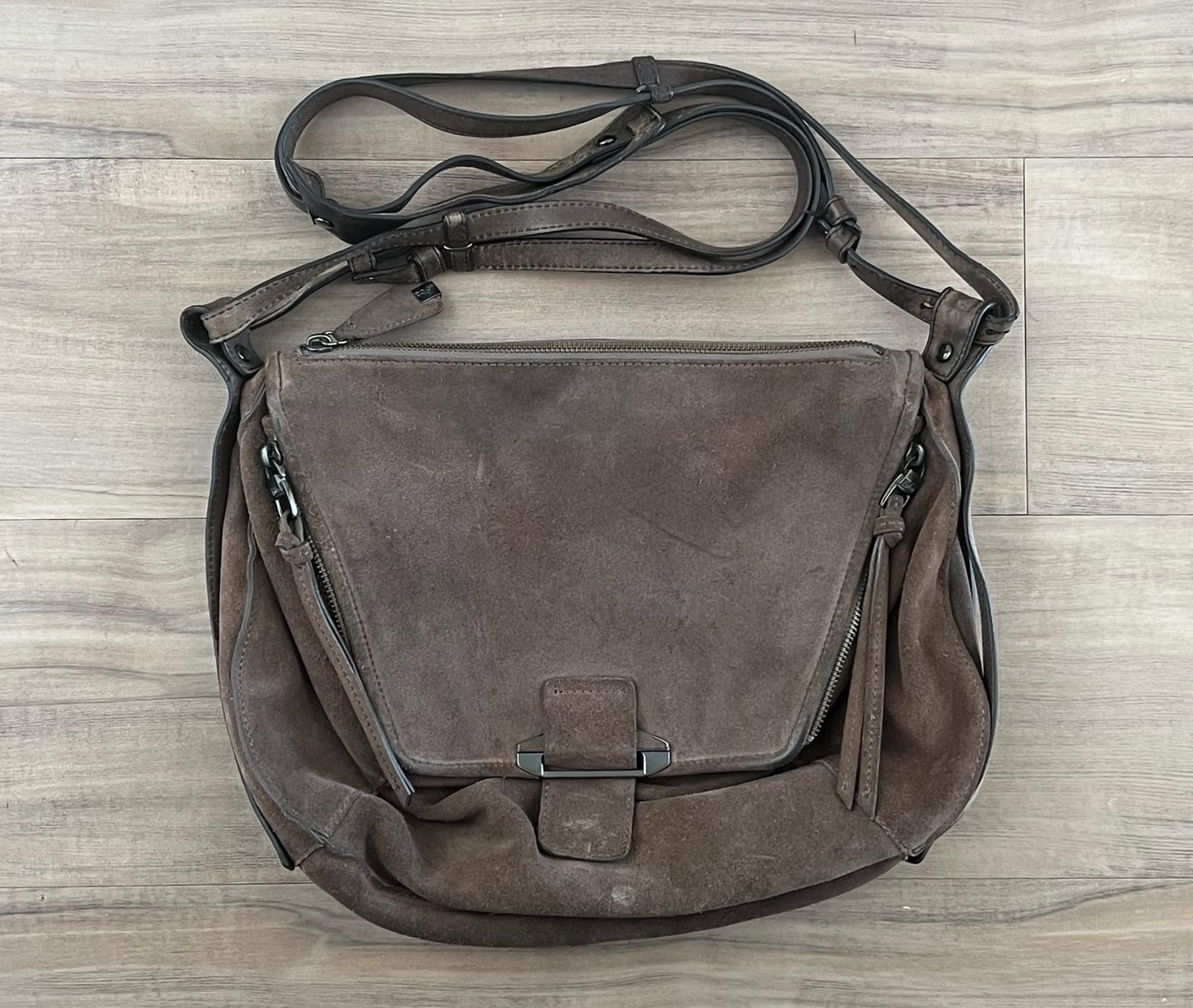 KOOBA Leroy Taupe Suede Leather shoulder bag crossbody purse $488. Retail