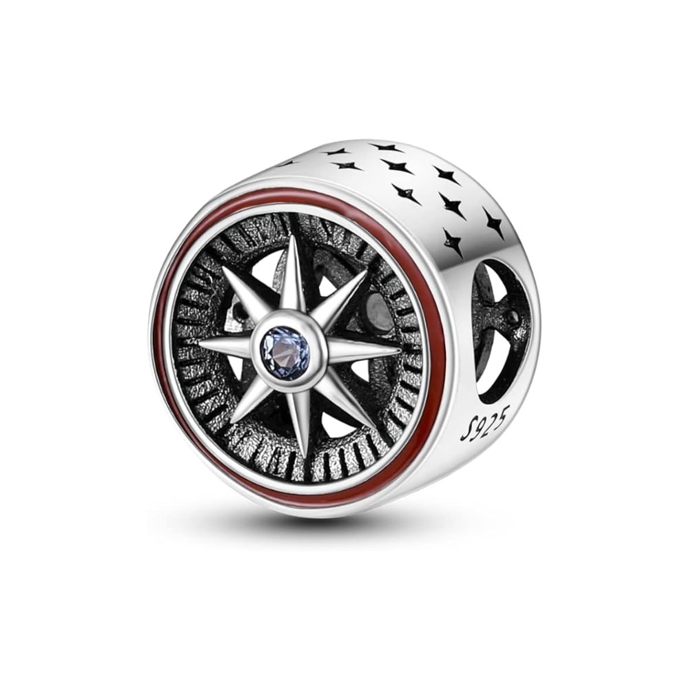 Compass silver charm