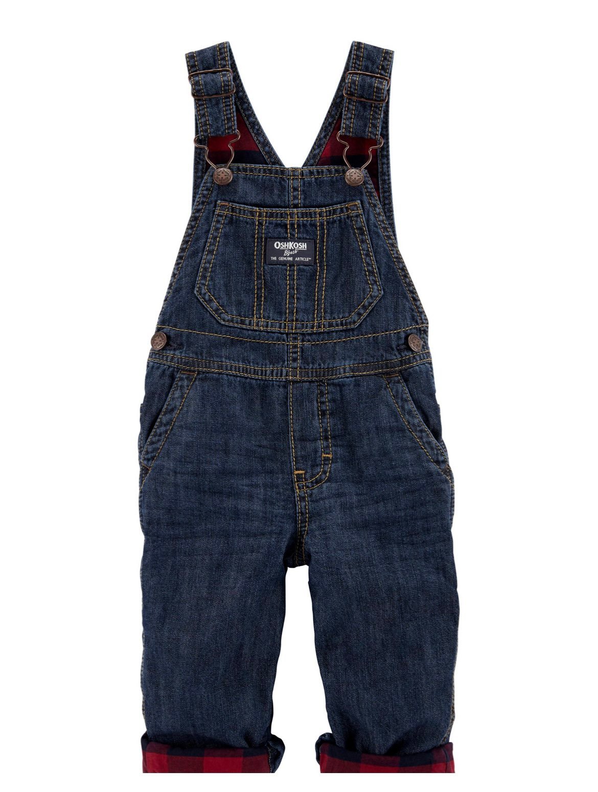Oshkosh Plaid Lined Overalls size 6m
