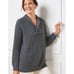 Talbots Shawl Collar Shaker Stitch Pullover V Neck Sweater Wool Blend Oversized