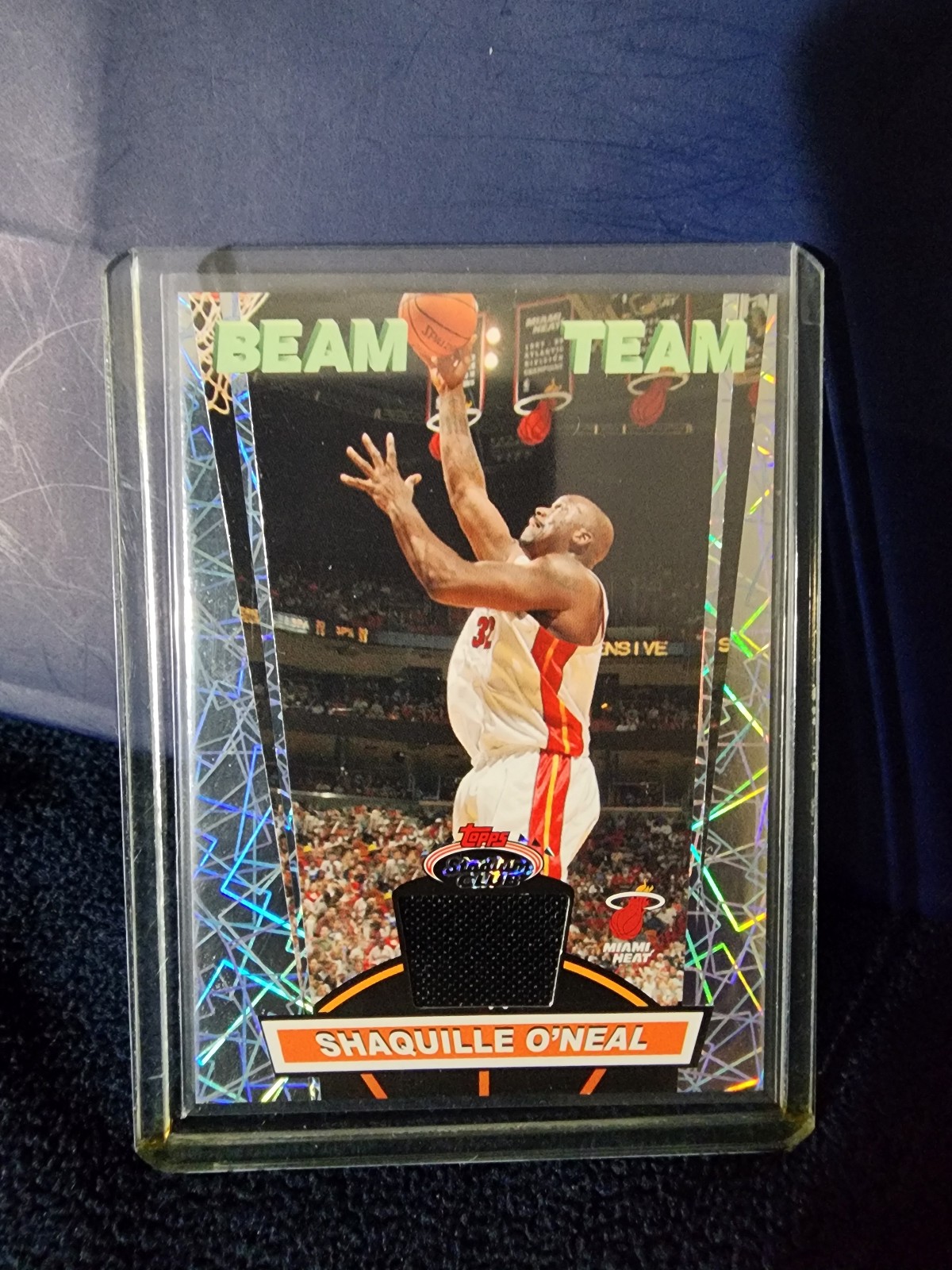 Shaquille oneal topps stadium club beam team jersey patch nba basketball