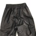 Muubaa Womens Black Embossed Lamb Leather Elastic Waist Jogger Pants Size 6