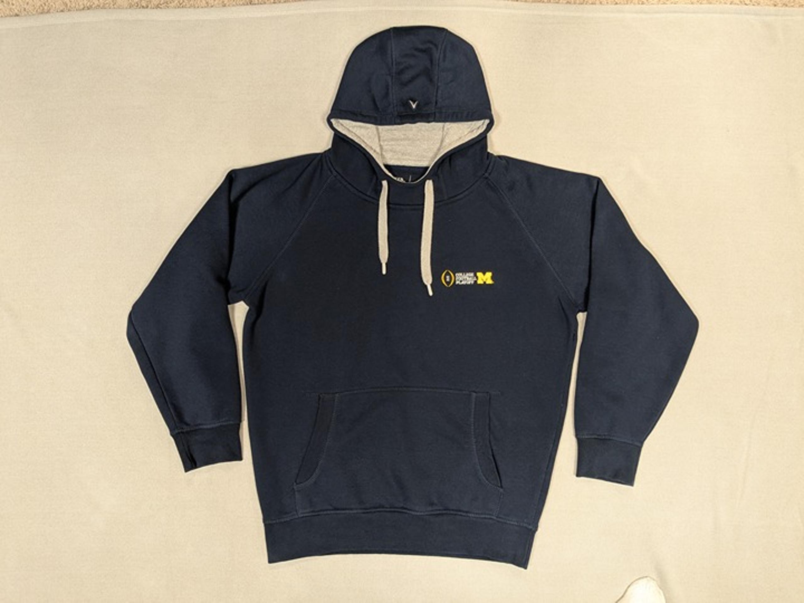 Michigan Wolverines Hoodie Mens Large Blue Football Playoff Sweatshirt Fleece