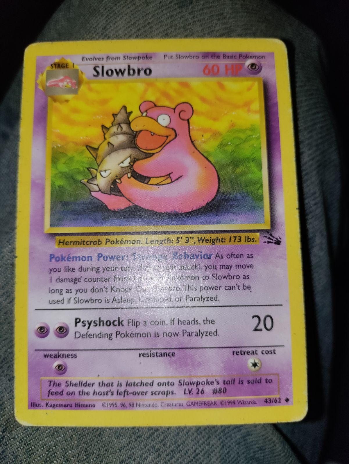 Slowbro first edition Pokemon card