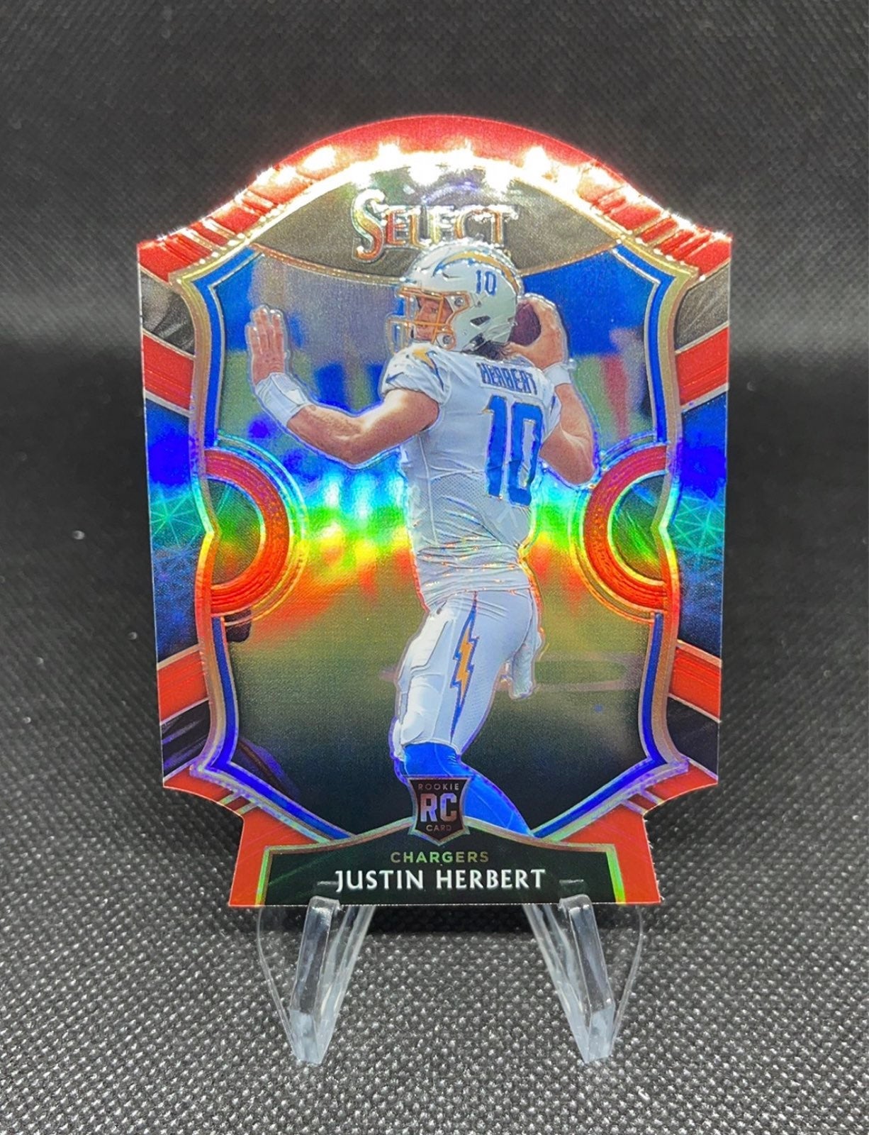 2020 Select Justin Herbert Red Die Cut RC