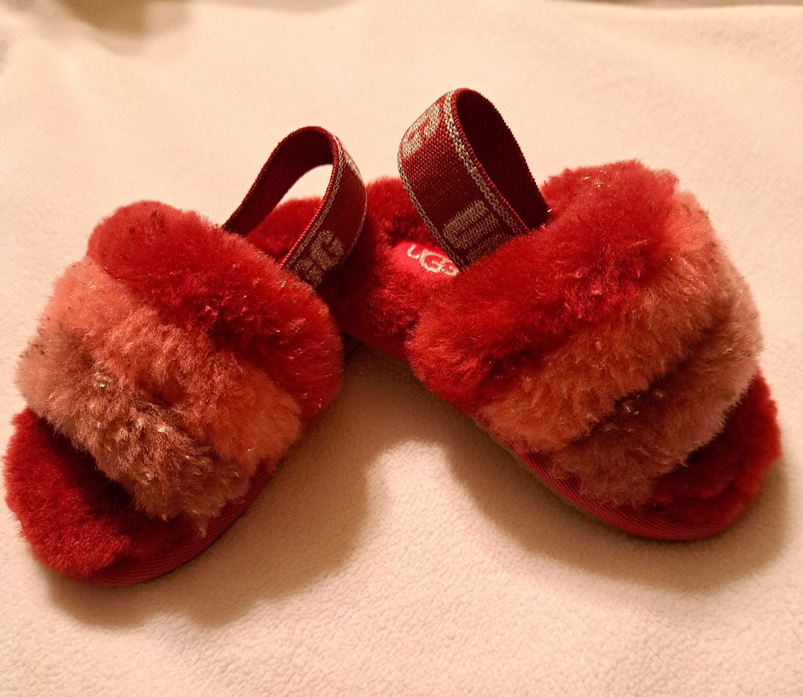 ugg fluff yeah metallic sparkle toddler slippers