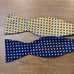Countess Mara navy blue gold polka dots 100% silk bow reversible adjustable