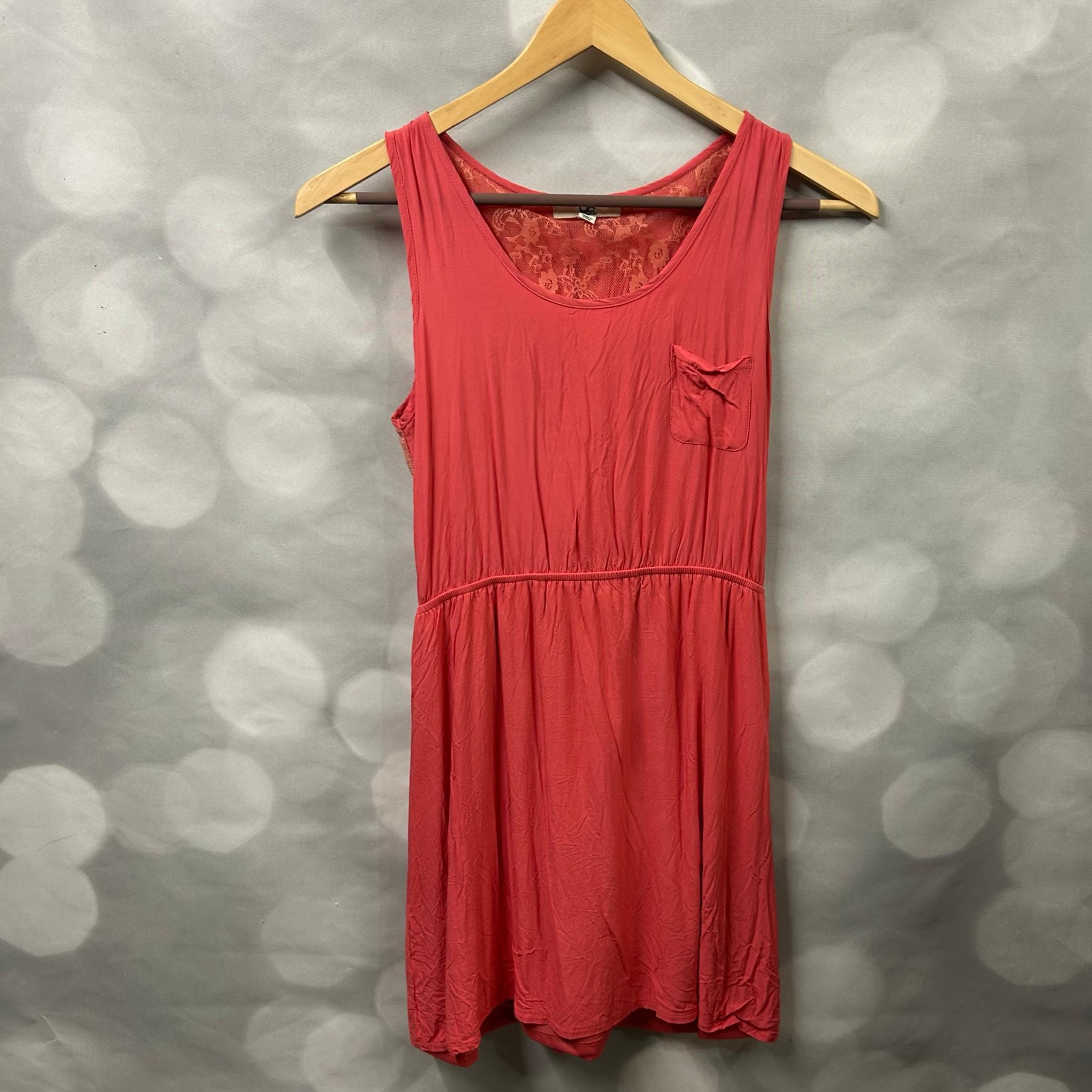 Ya Los Angeles size large dress with gathered back over lace in a salmon orange