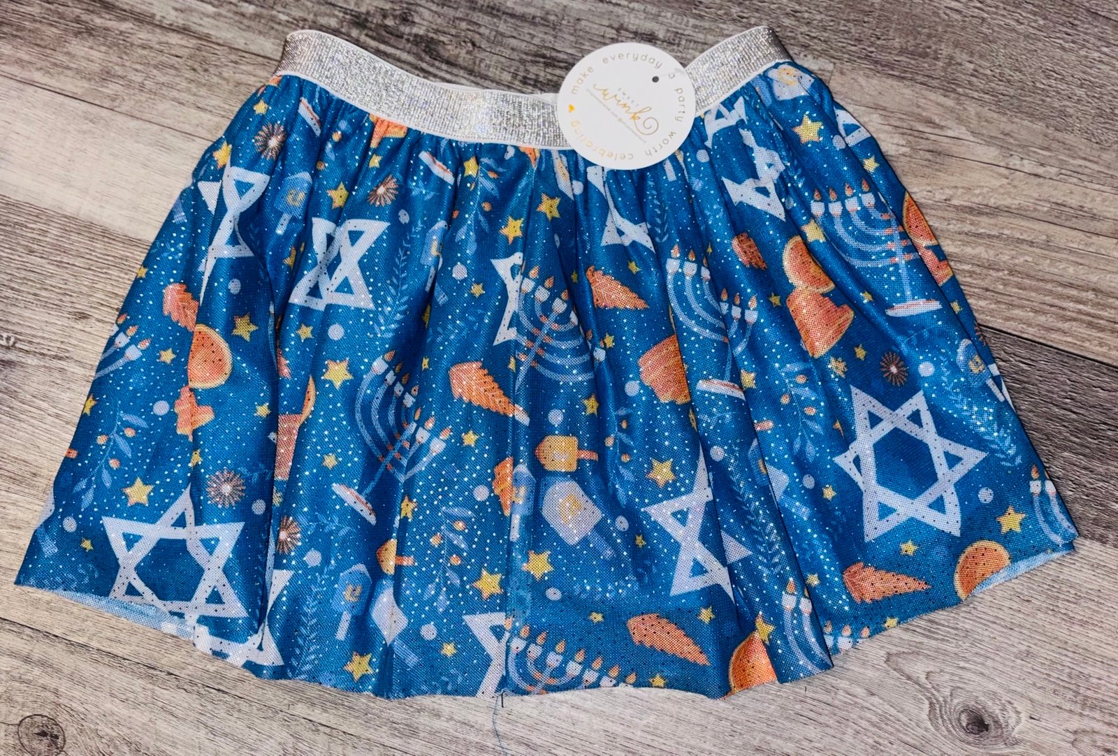 Sweet Wink Hanukkah Glitter Skirt sz 4-6 NWT