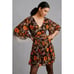 New Anthropologie Verb by Pallavi Floral Fringed Mini Dress 220 XS Brown Motif