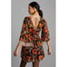 New Anthropologie Verb by Pallavi Floral Fringed Mini Dress 220 XS Brown Motif