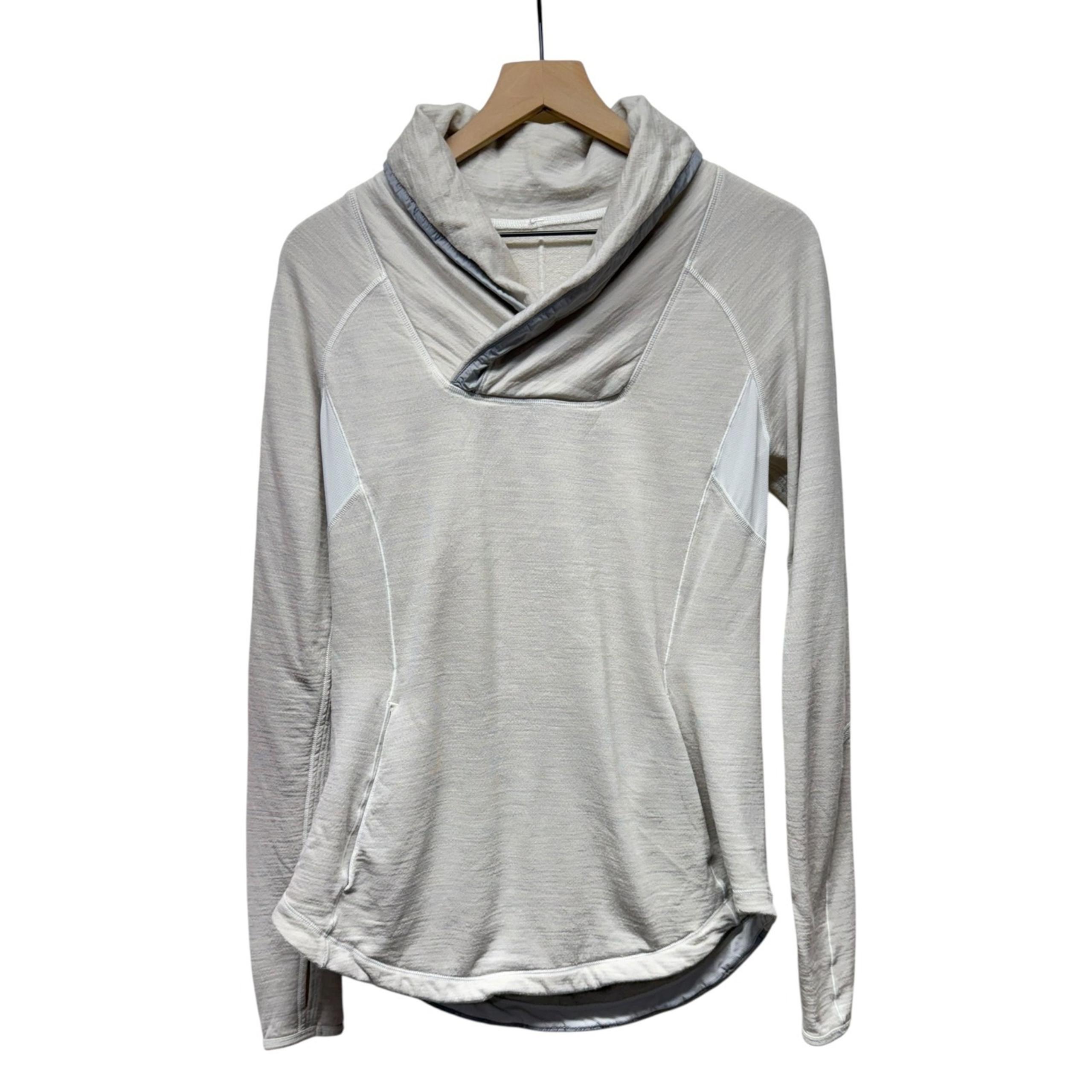 Lululemon Women Pullover Merino Wool Sz 8 Cream Sweatshirt Top Athletic Running