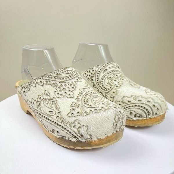 Penelope Chilvers Pony Hair Paisley Clogs 9