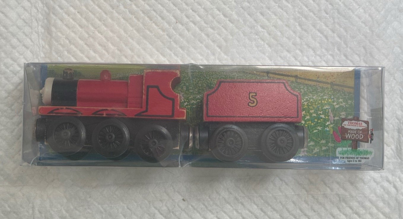 Thomas The Tank Engine James with Tender Wooden Railway Train 1994/ Box