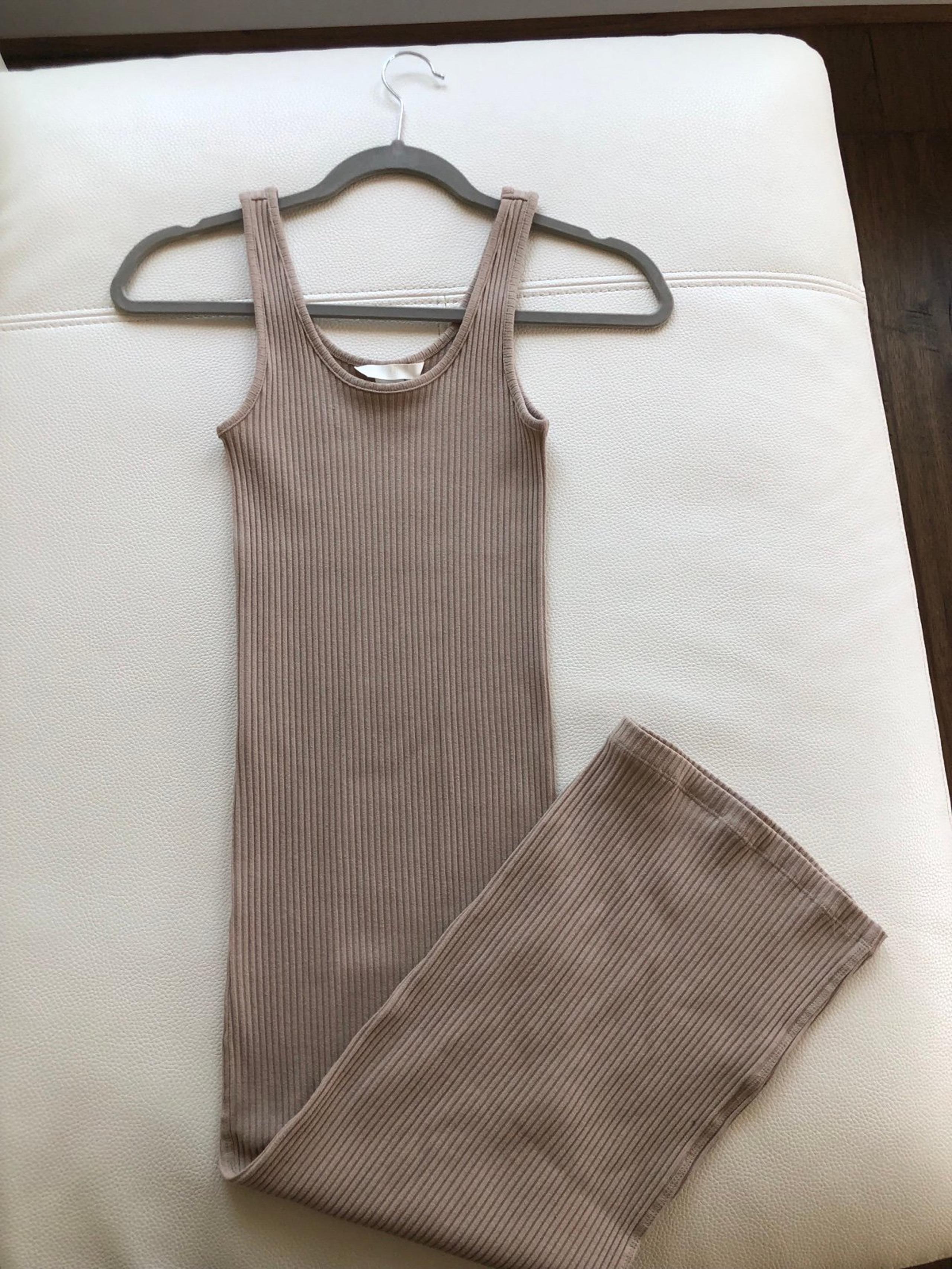 Nude ribbed bodycon dress