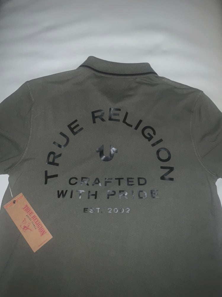 True Religion Men Polo Shirt (Olive Green)