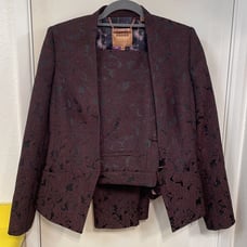 Ted baker suit jacket and pants set maroon/purple paisley