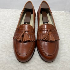 Bragano Cole Haan Mens Sz 10.5M Brown Leather Kiltie Tassel Loafer Made in Italy