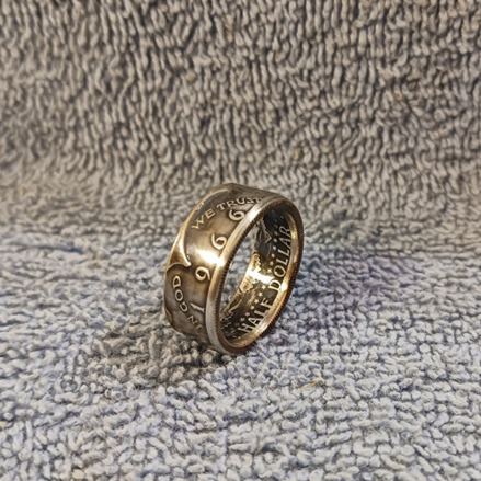1966 40% Silver-Kennedy Half Dollar Handcrafted Coin Ring size 10