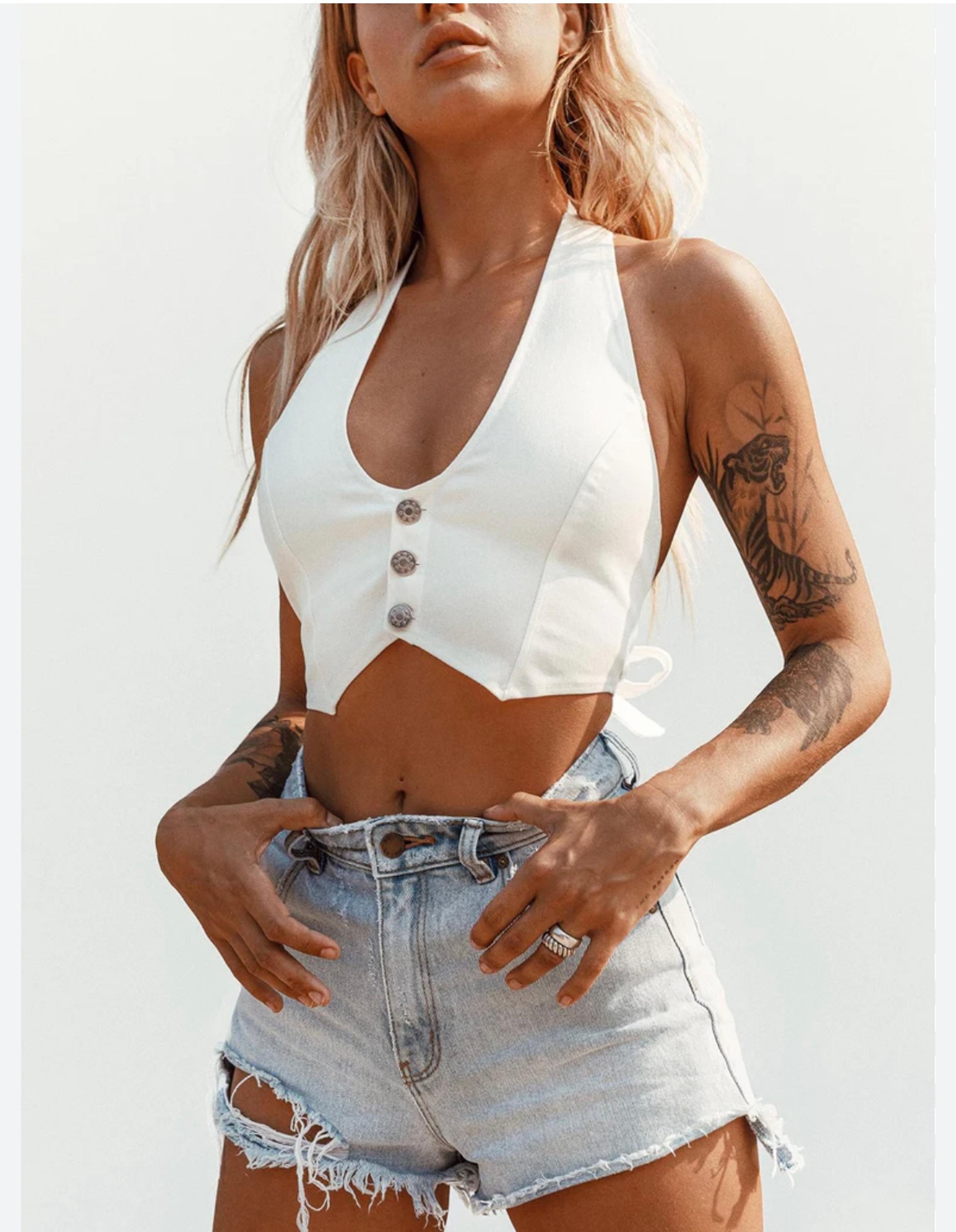 Princess Polly White Baltimore Halter Top Women’s size 6