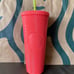 Starbucks Tumbler Dragonfruit Studded - Glossy Coral Pink Bling - Venti 24oz