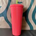 Starbucks Tumbler Dragonfruit Studded - Glossy Coral Pink Bling - Venti 24oz