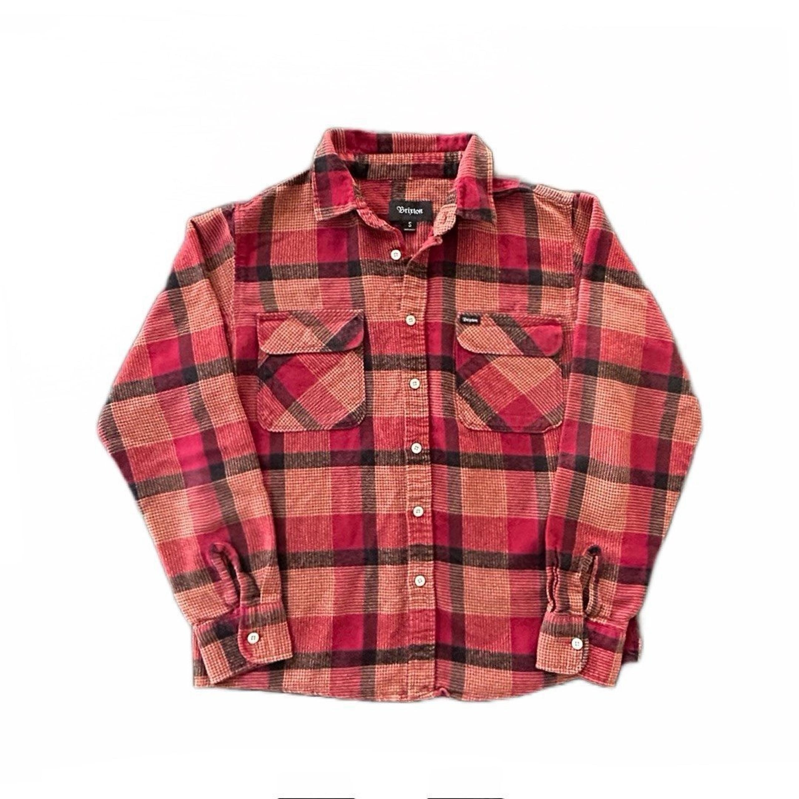 BRIXTON Bowery Flannel Long Sleeve Shirt Red Size S