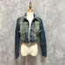 REDPEPPER Short Back Embroidery Vintage Denim Jacket