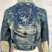 REDPEPPER Short Back Embroidery Vintage Denim Jacket