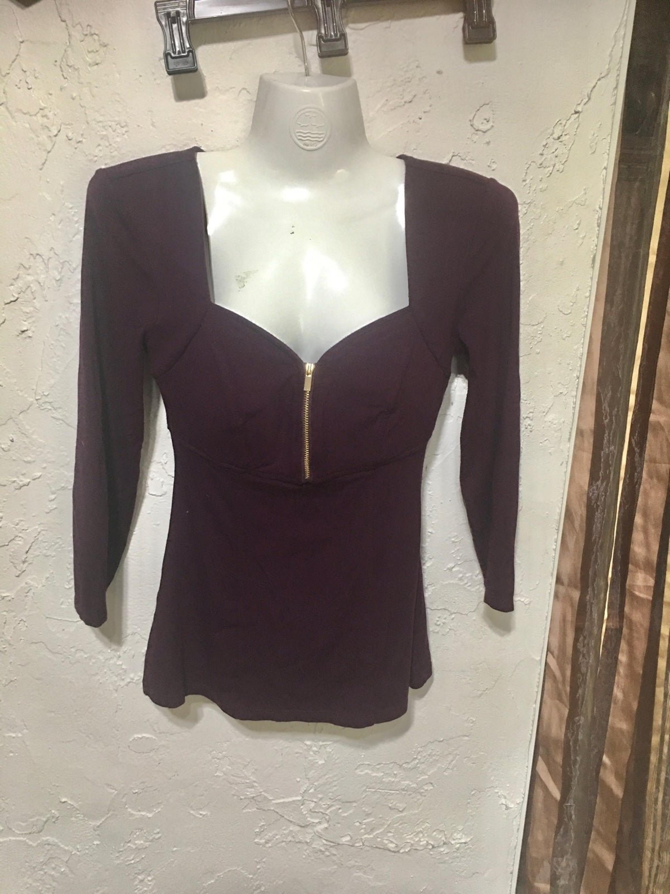 Cache women purple Blouse long sleeves Size XS