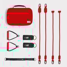 LIT AXIS™ smart resistance bands home workout kit gear - Cherry